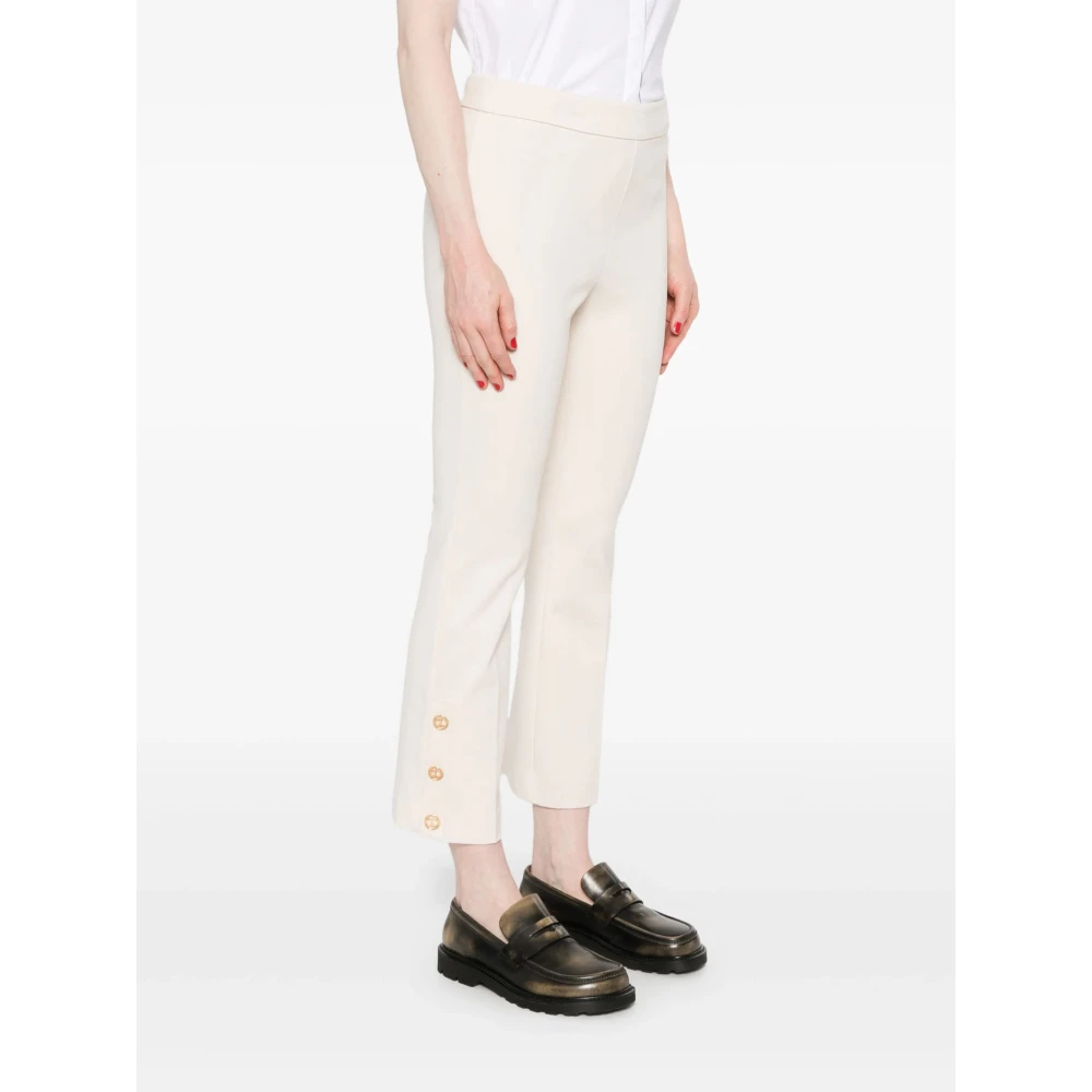 Twinset Slimme broek met ovale knopen White Dames