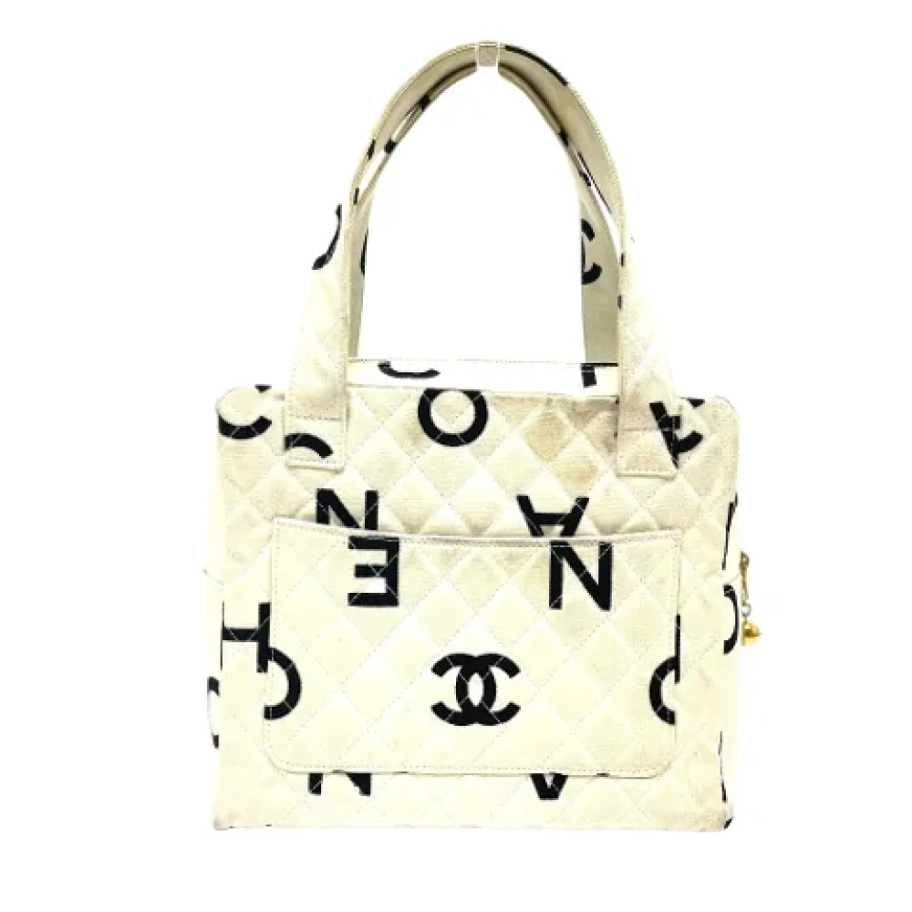 Chanel Vintage Pre-owned Cotton chanel-bags Beige Dames