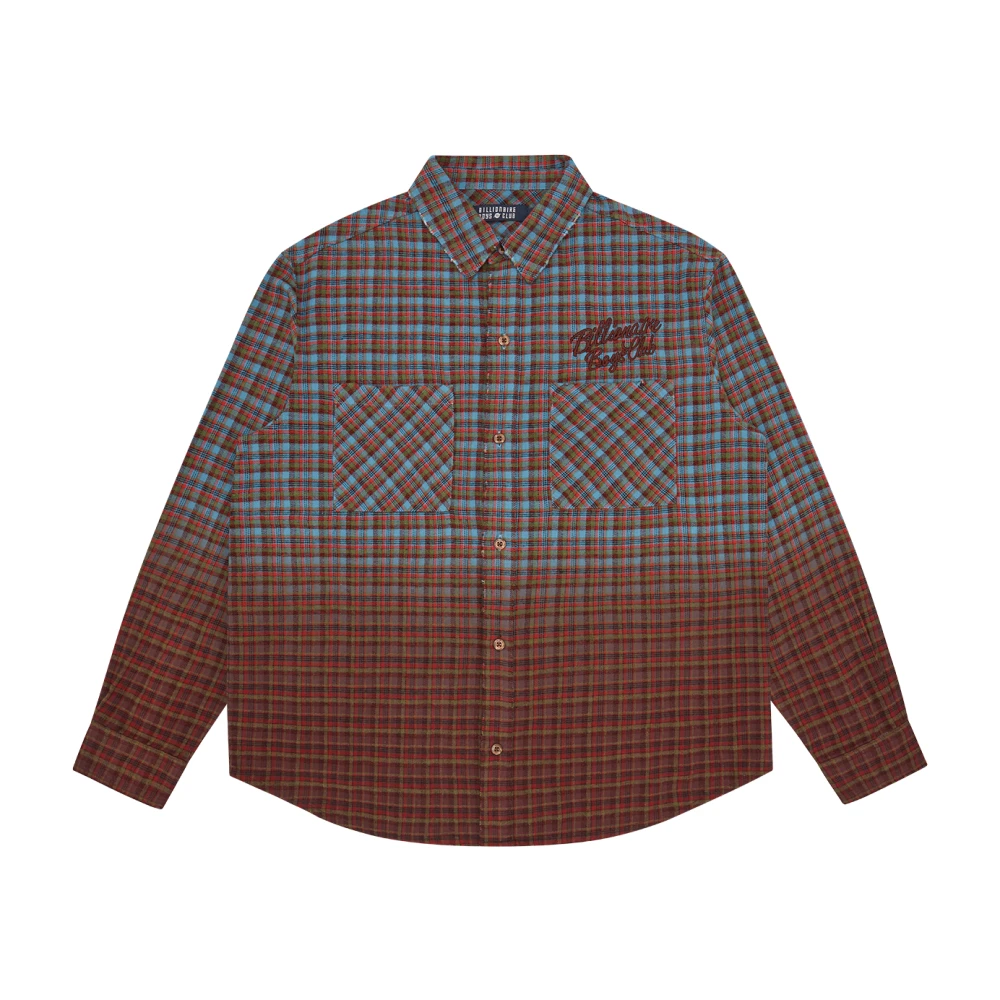 Billionaire Men's Multicolor Casual Shirts, Xs, Dip Dye Check Shirt With Script