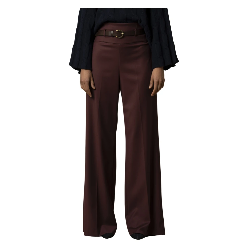 Kocca Women's Purple Chic Flared Wide Leg Trousers - Wide Trousers - Xl - Trousers