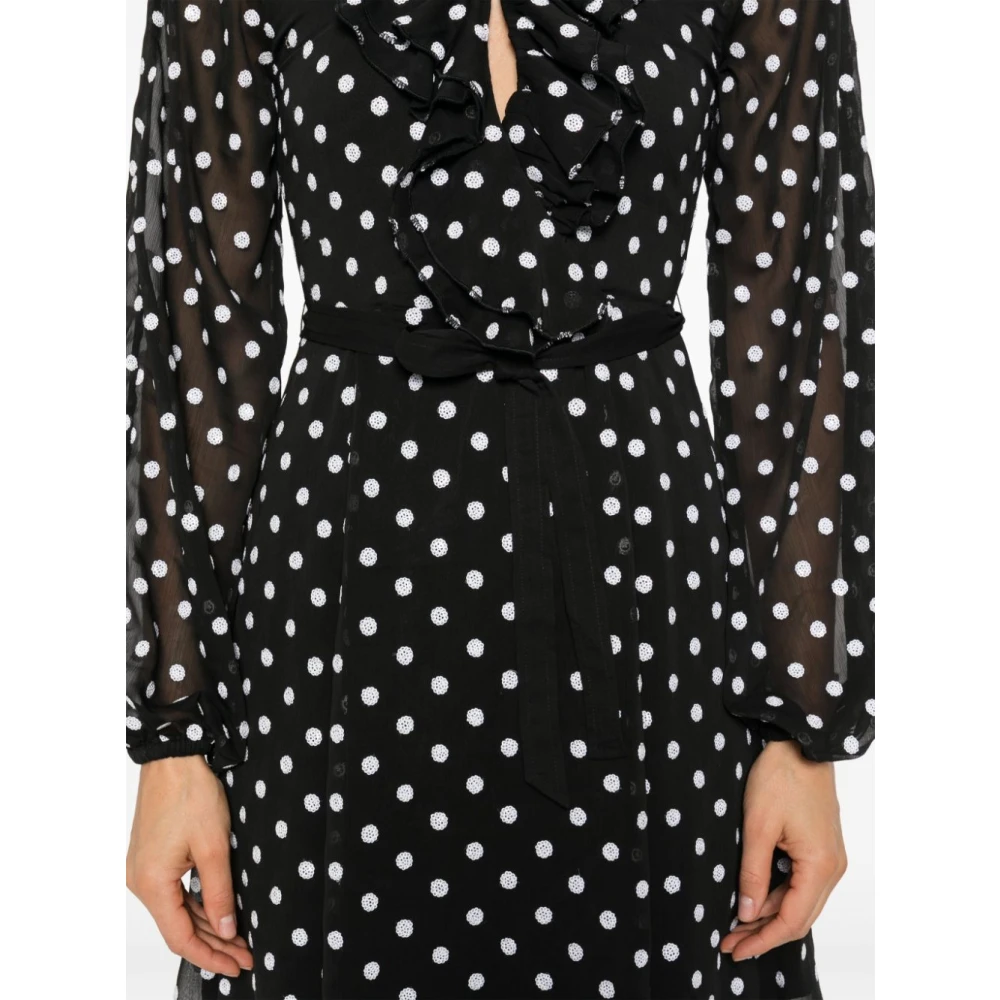Rotate Birger Christensen Zwarte Mini-jurk met Pofmouwen Black Dames