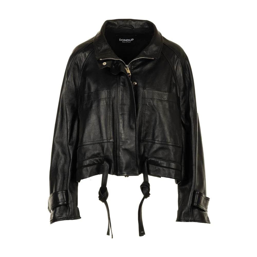 Dondup Leather Jackets Black Dames