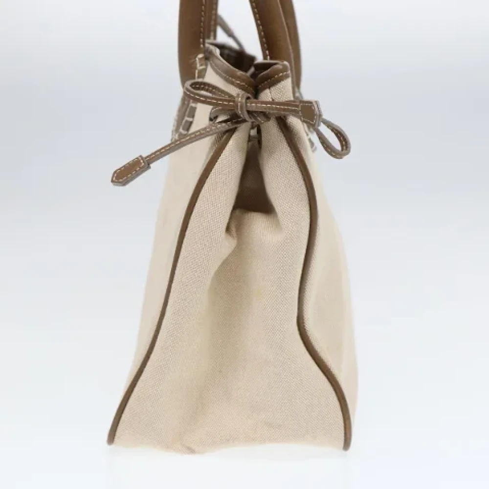 Burberry Vintage Pre-owned Canvas handbags Beige Dames