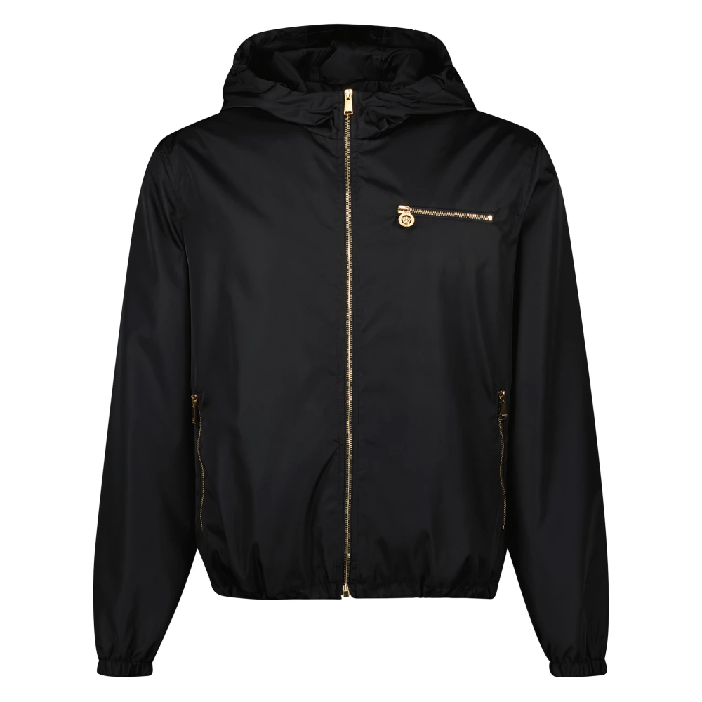 Versace Zwarte Nylon Windjack Black Heren