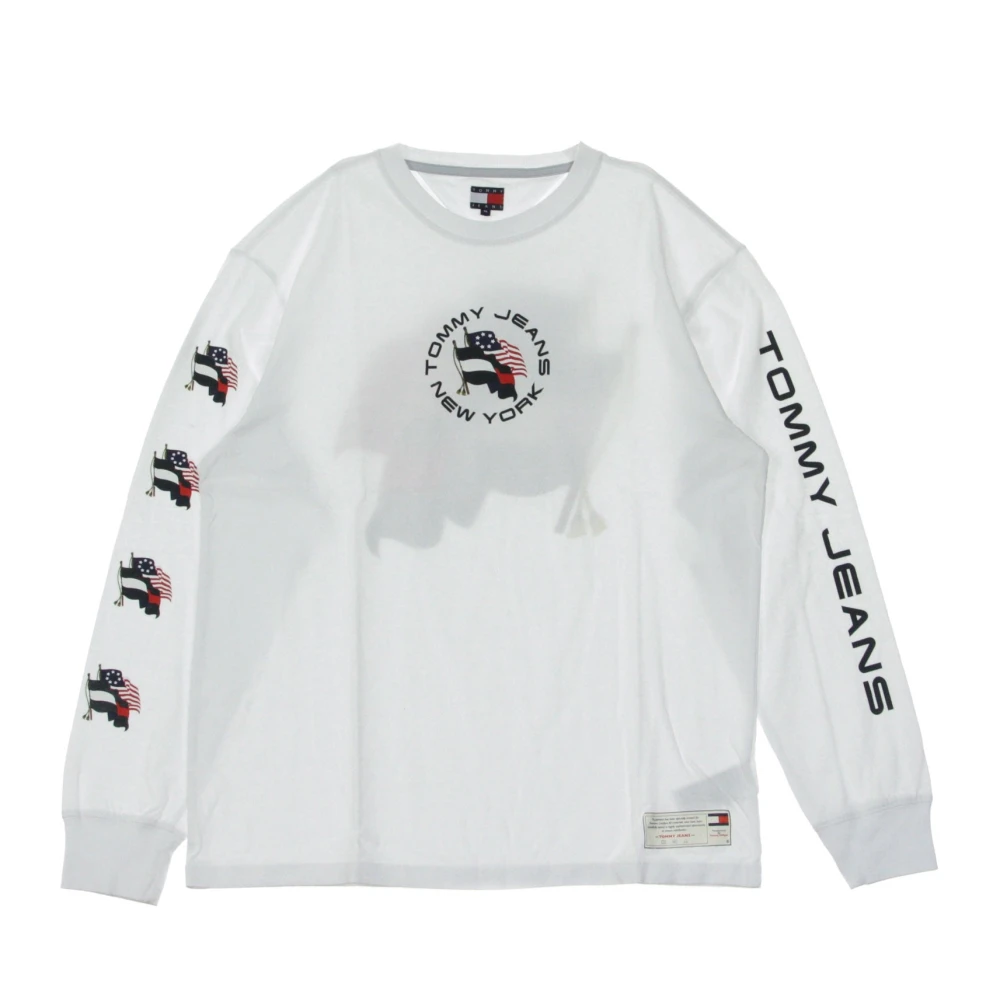 Tommy Hilfiger Vlag Lange Mouw T-shirt Cloud Dancer White Heren