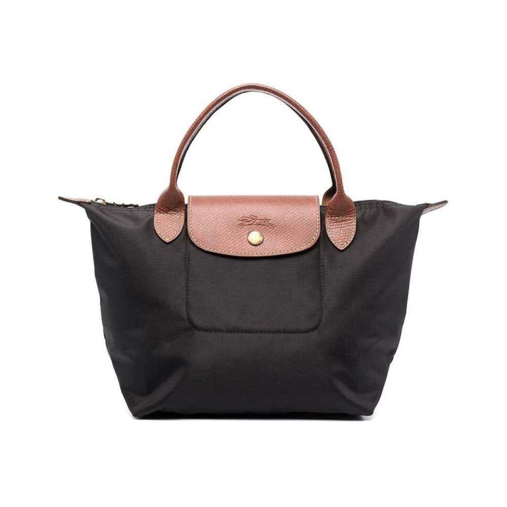 Longchamp Zwarte Leren Tote Tas Parijs Black Dames