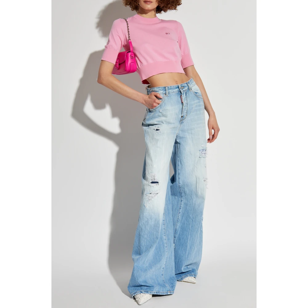 Dsquared2 Top met logo Pink Dames