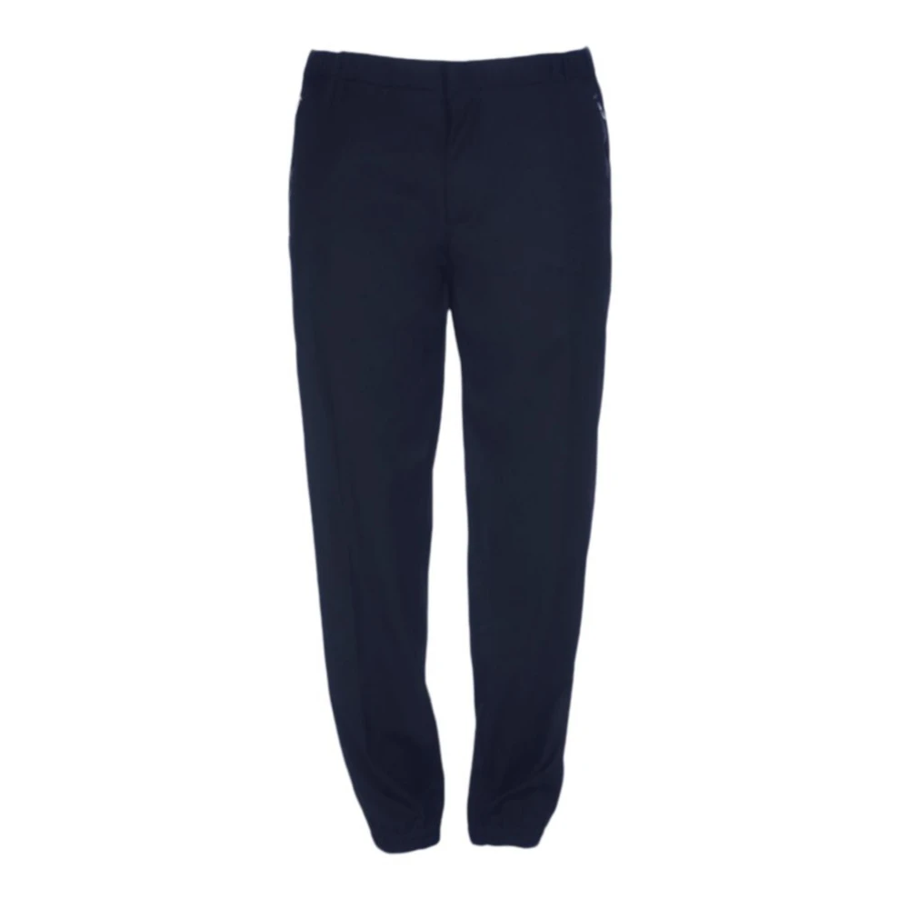 Emporio Armani Navy Blauwe Joggerbroek in Wollen Jersey Blue Heren