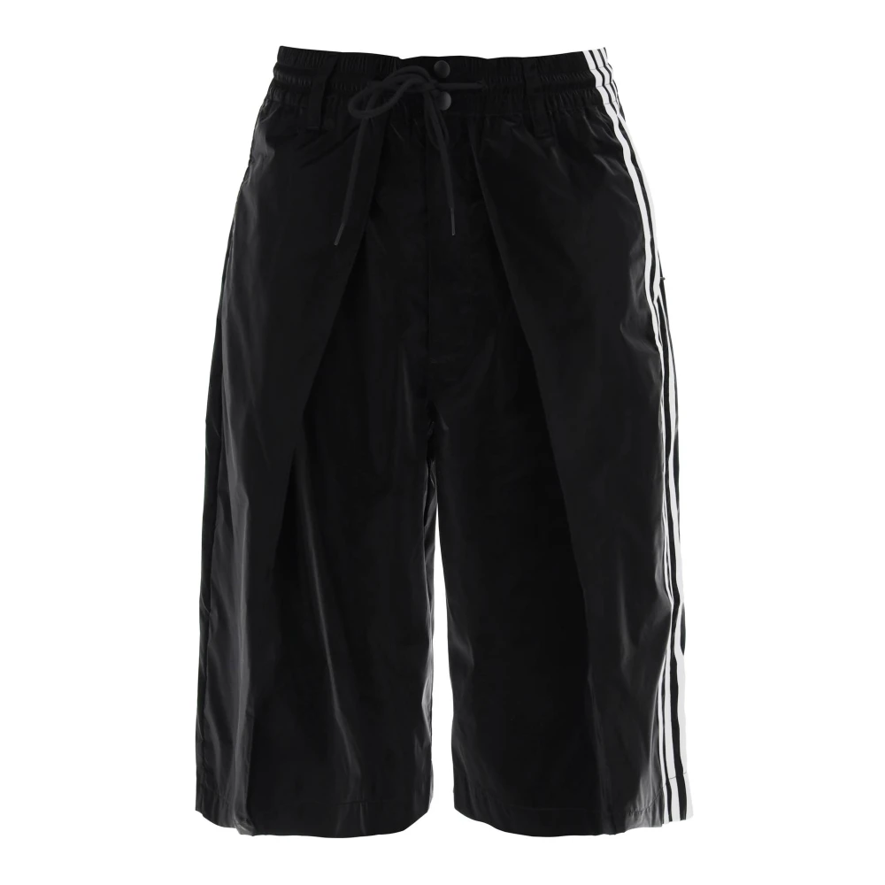Y-3 Glanzende Nylon Bermuda Shorts Black Heren