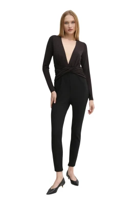 Stretch Matte Jersey Gathered Jumpsuit