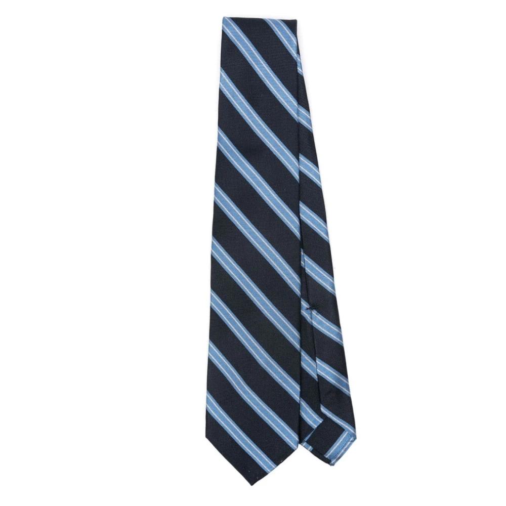 Barba Blauwe Gestreepte Heren Stropdassen Blue Heren