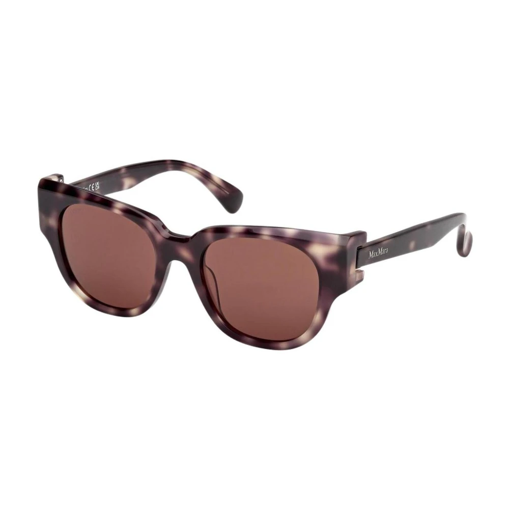 Max Mara Women's Brown Elegant Round Frame Sunglasses