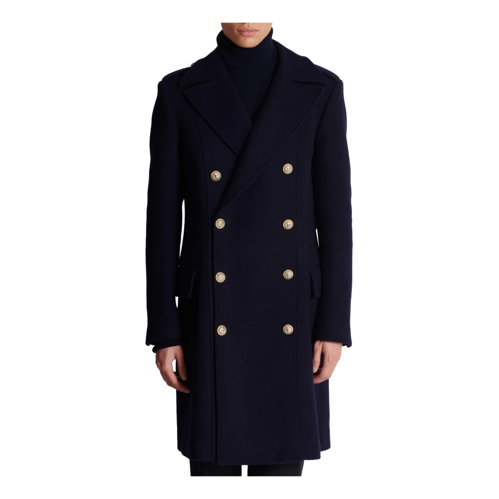 Balmain Jas van gevilt dubbelzijdig wol Blue Heren