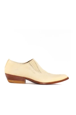 Beige Western-Style Mocka Ankelboots