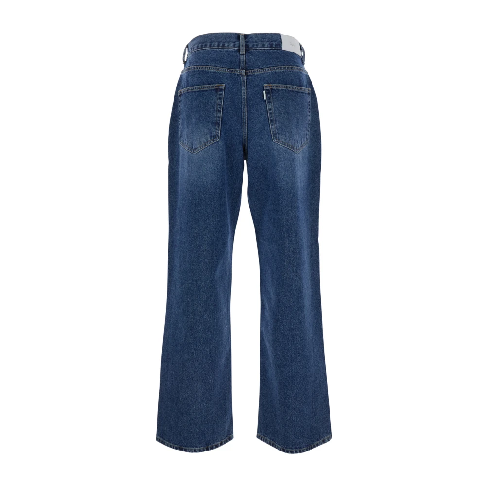 Dunst Blauwe Denim Five Pocket Jeans met Logo Patch Blue Heren