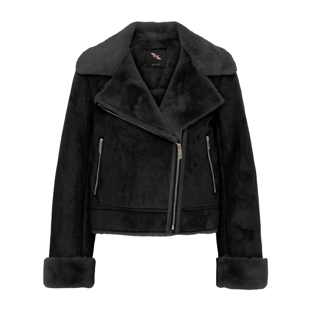 Btfcph Women's Black Faux Fur Bonded Jacket - Faux Fur & Shearling Jackets - 2XL - Jackets