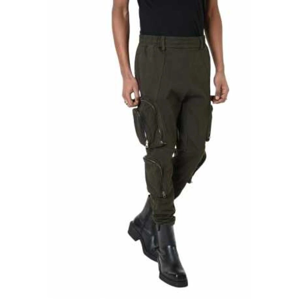 La Haine Inside Us Khaki Cargo Broek met Meerdere Ritszakken Green Heren