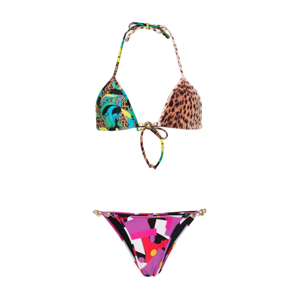 Reina Olga MultiColour Jungle Print Halternek Bikini Set Multicolor Dames