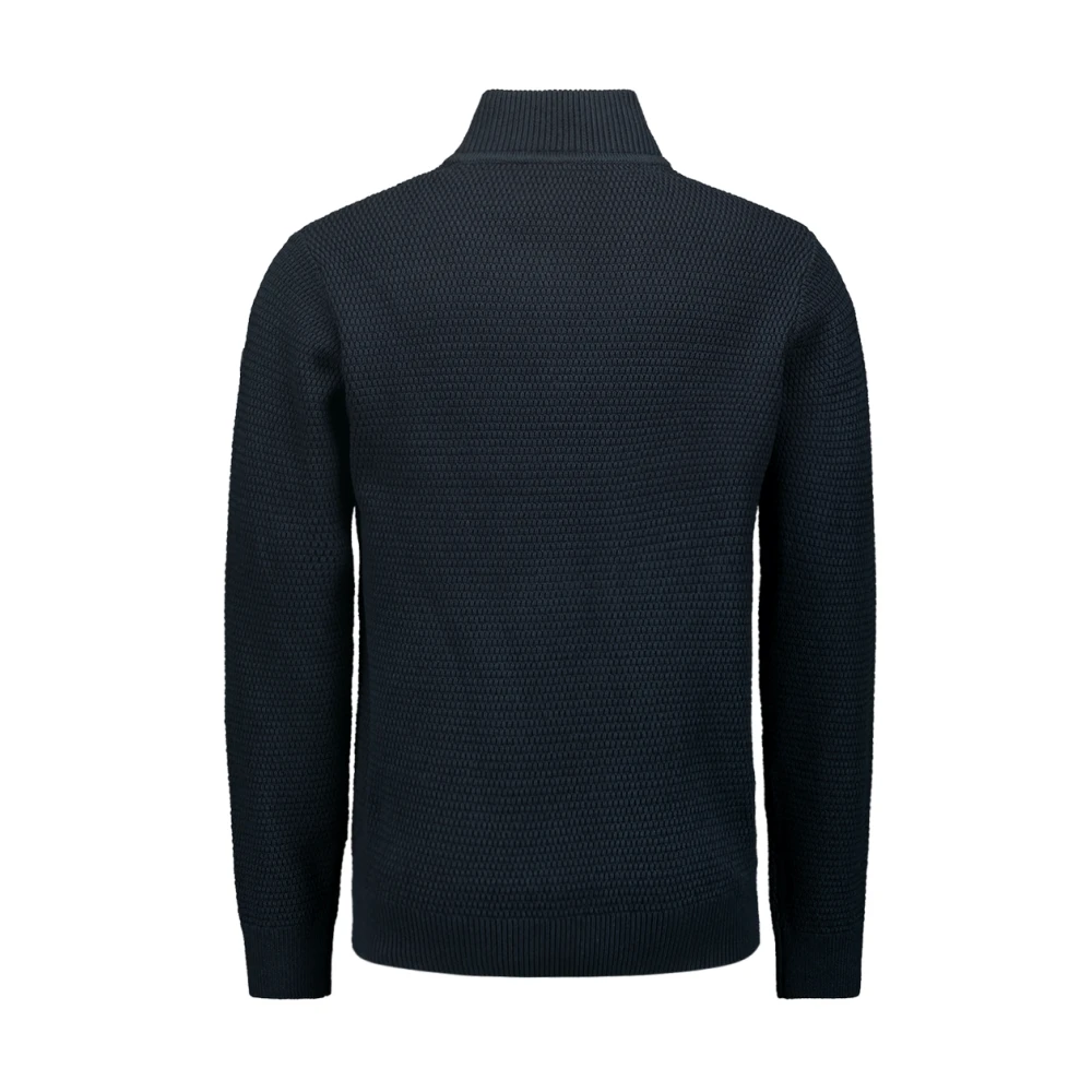 No Excess Mélange Half-Zip Pullover Stijlvol Comfort Blue Heren