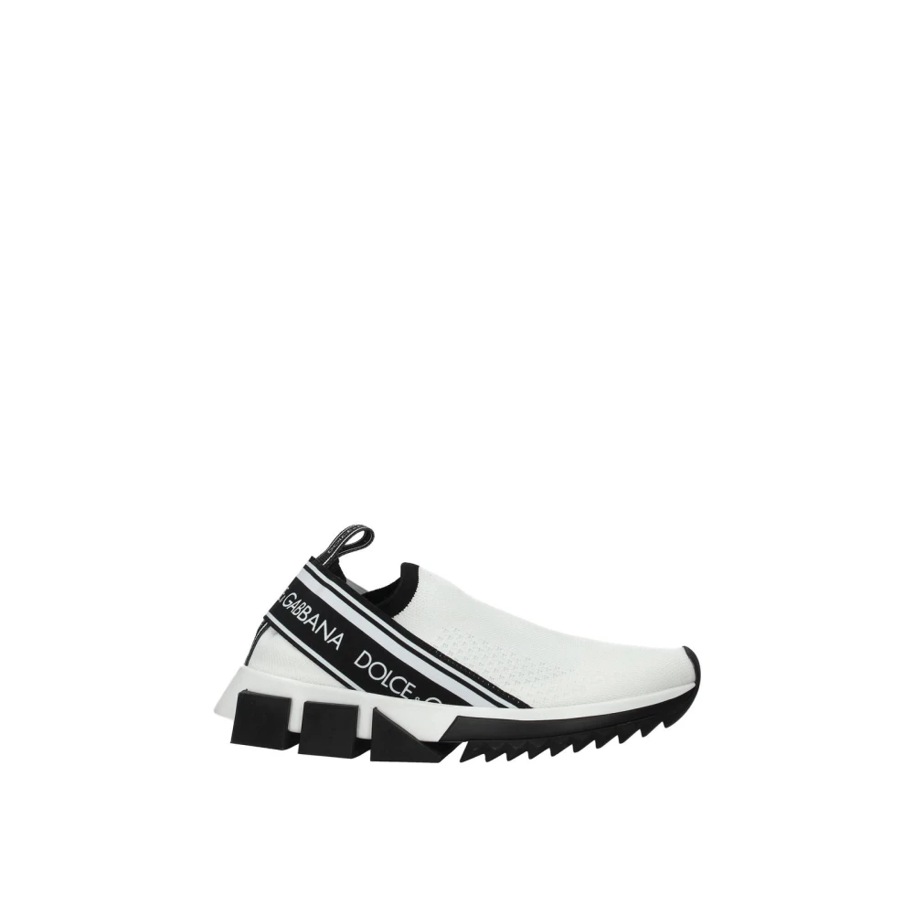 Dolce & Gabbana Women's White Sneakers,, Fabric Trainers With Logos Size 2