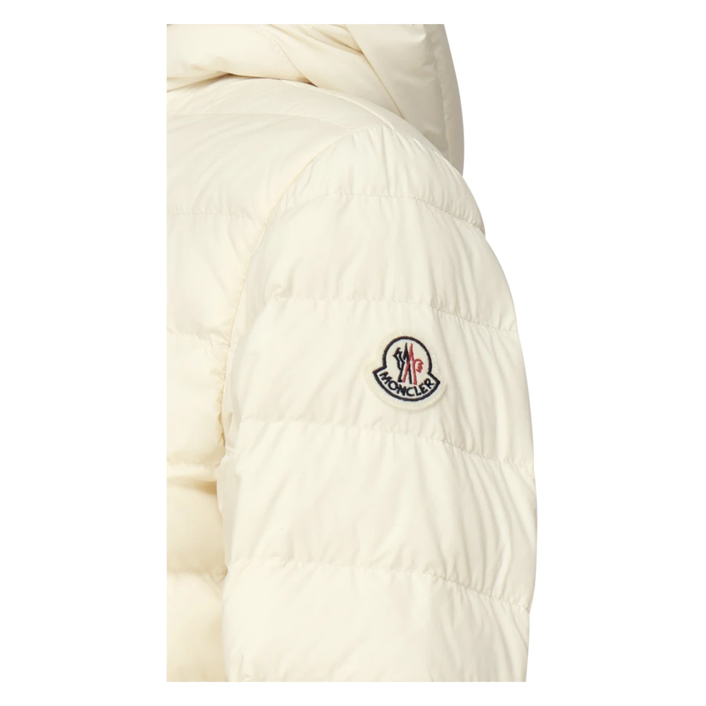 Moncler Witte Gewatteerde Hoodiejas White Dames