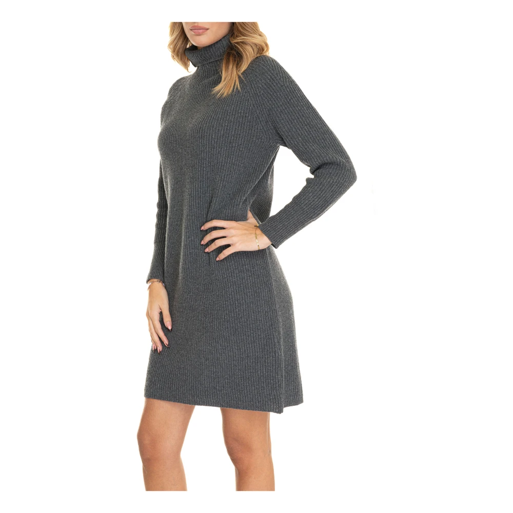 Max Mara Studio Elegante Zwarte Jurk voor Vrouwen Gray Dames