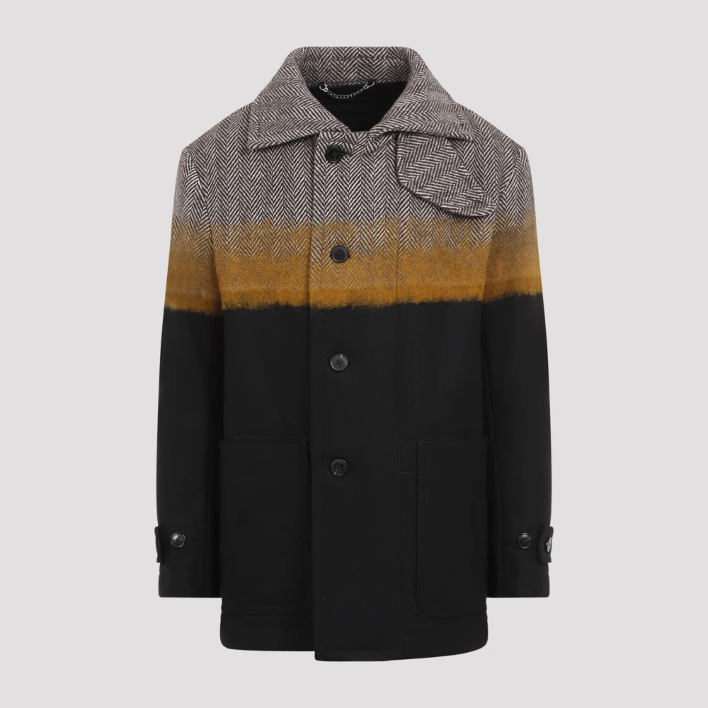 Dries Van Noten Luxe Bruine Wollen Jas Brown Heren