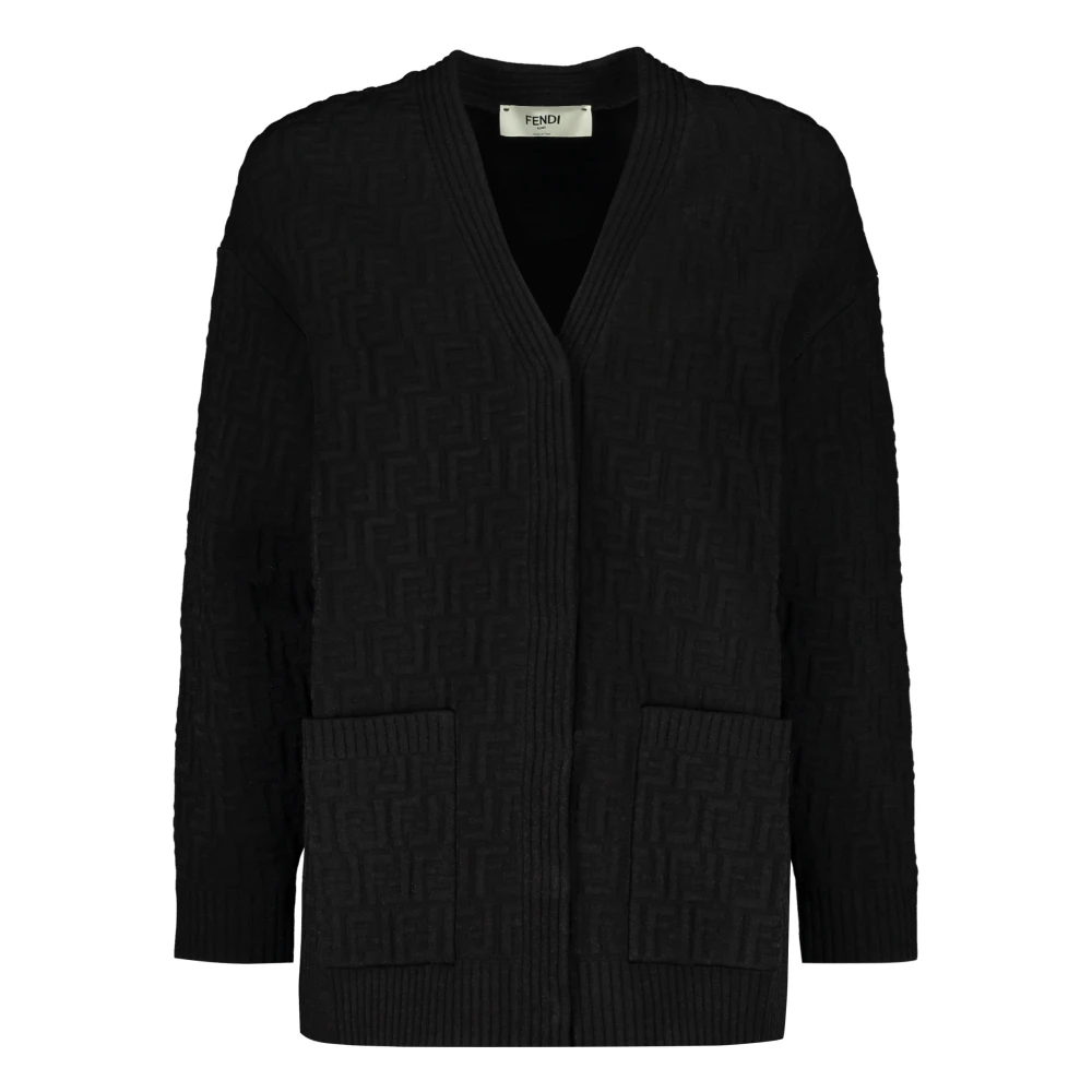 Fendi Gebreid Vest met Ribboorden Black Dames