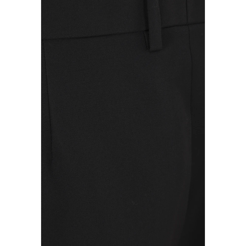 Bottega Veneta Zwarte Flare Wollen Broek Black Dames