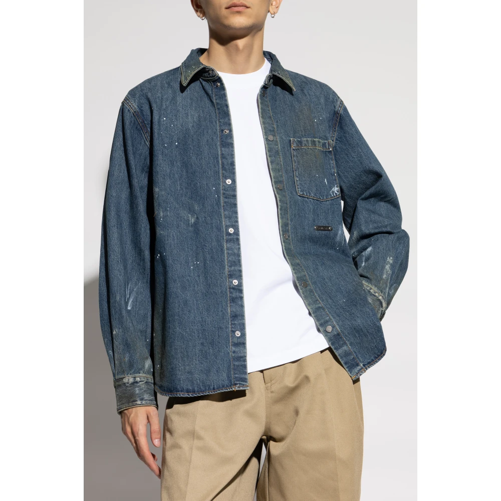 Helmut Lang Denim shirt met vintage effect Blue Heren
