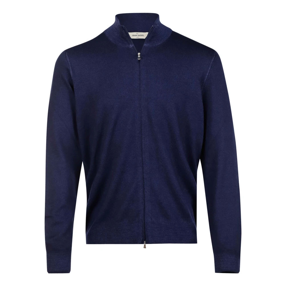 Gran Sasso Stijlvolle Donkerblauwe Sweatshirt met Ritssluiting voor Heren Blue Heren