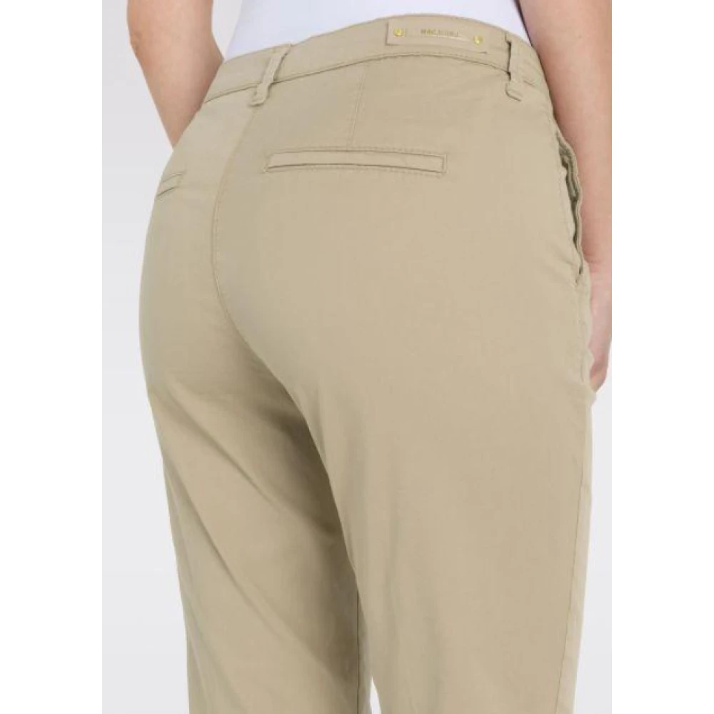 MAC Beige slim chino broek met dubbele zoom Beige Dames