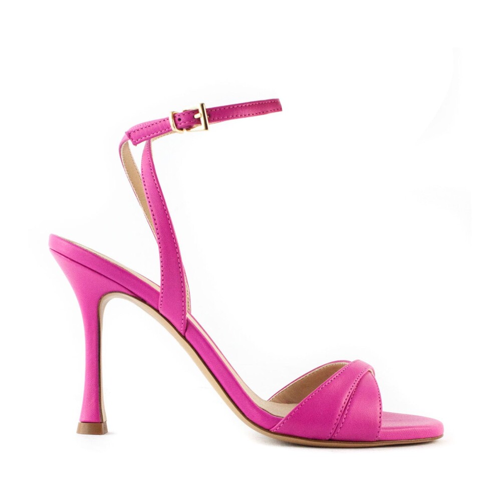 Fuchsia Leren Sandalen met Verstelbare Enkelband Roberto Festa