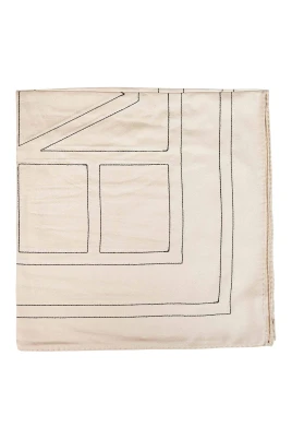 Broderad monogram-scarf i siden