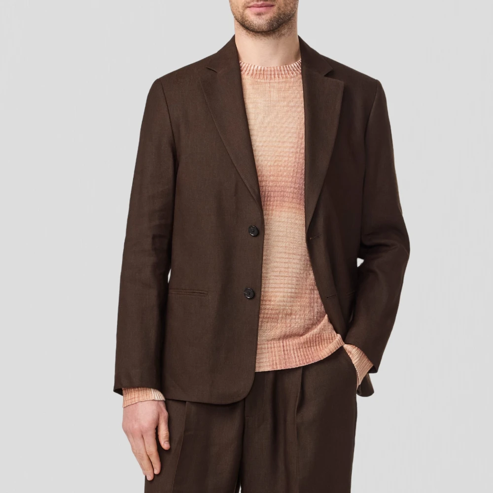 Nn07 Blazer jas met relaxte pasvorm in viscose Brown Heren