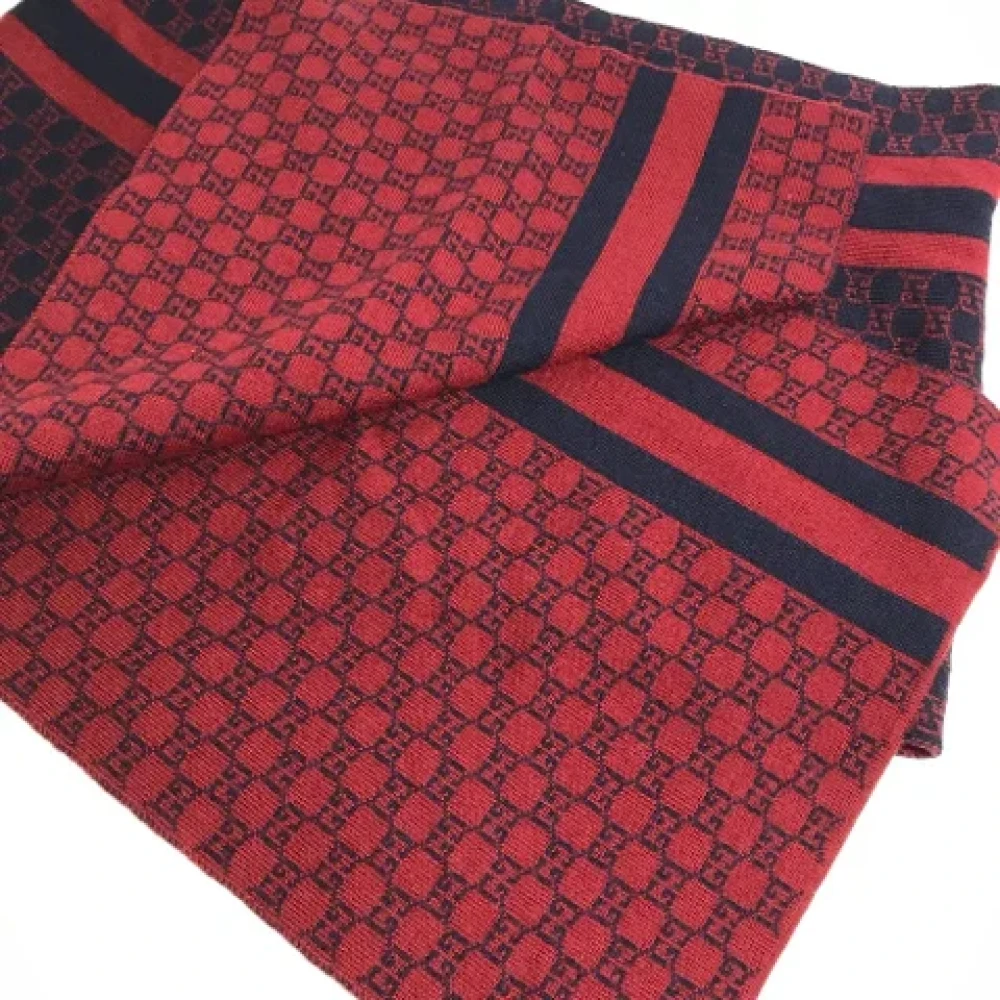 Gucci Vintage Pre-owned Wool scarves Red Dames