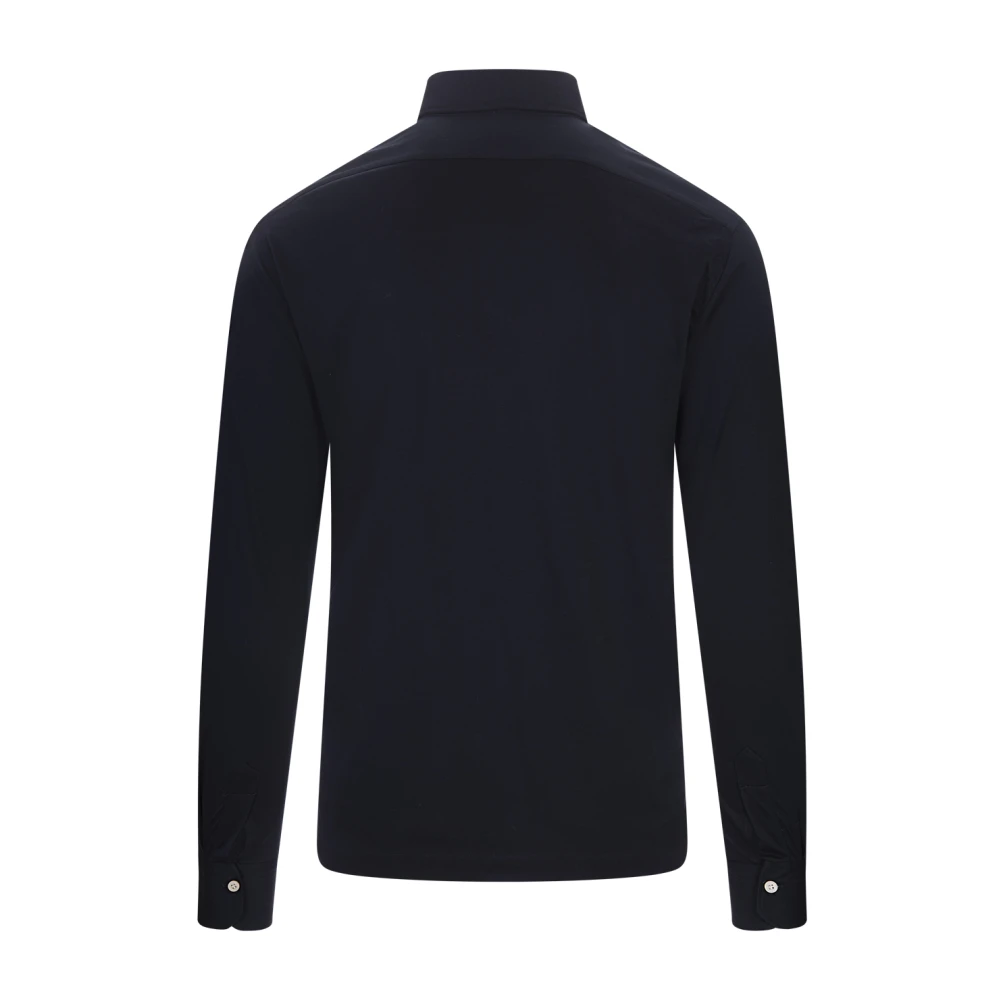 Kiton Blauw Polo Shirt Katoen Jersey Blue Heren