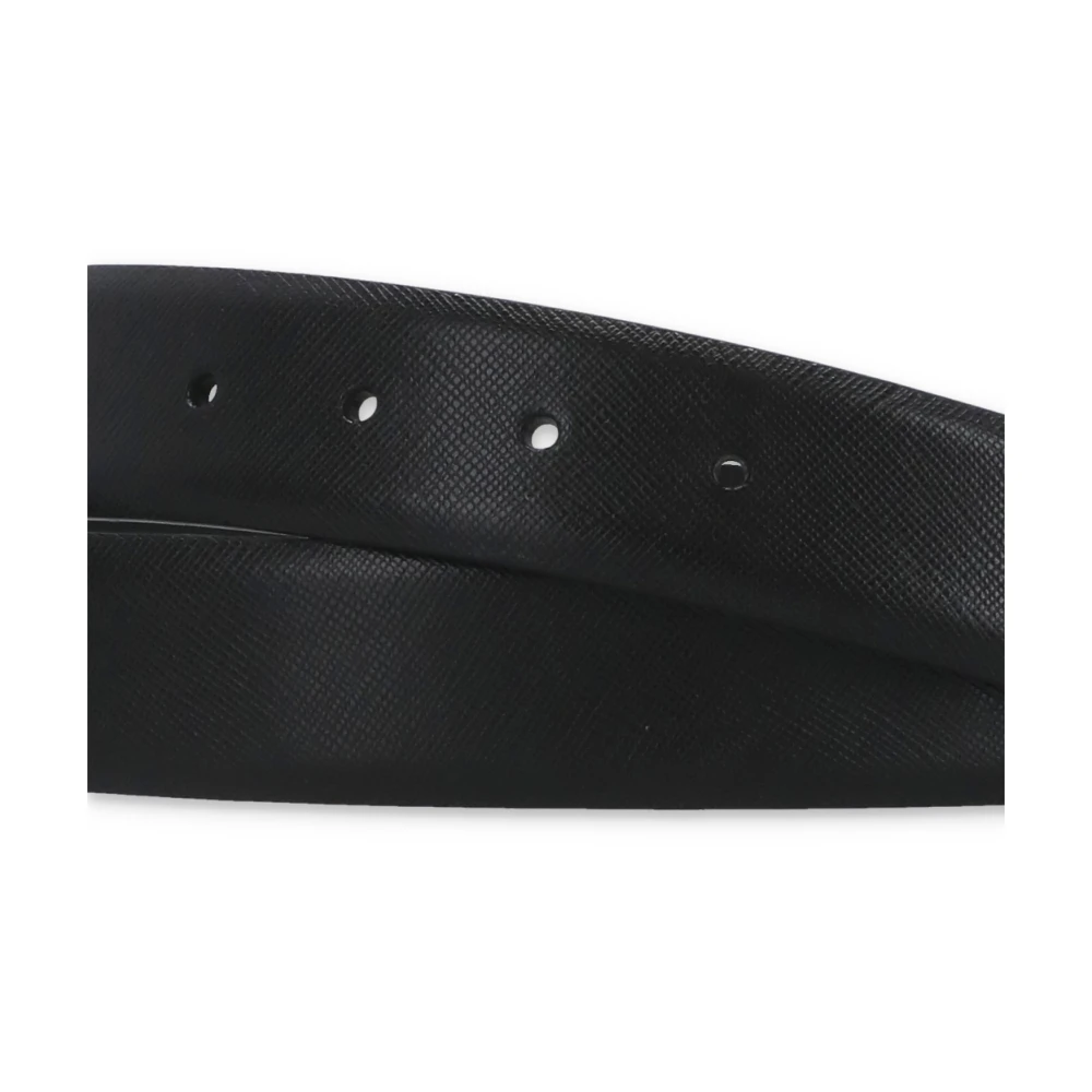 Orciani Zwarte leren riem voor mannen Black Heren