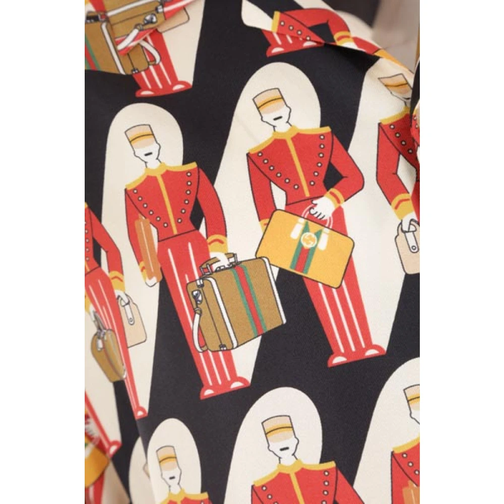 Gucci Zijden Twill Bowling Shirt met All-Over Print Multicolor Heren