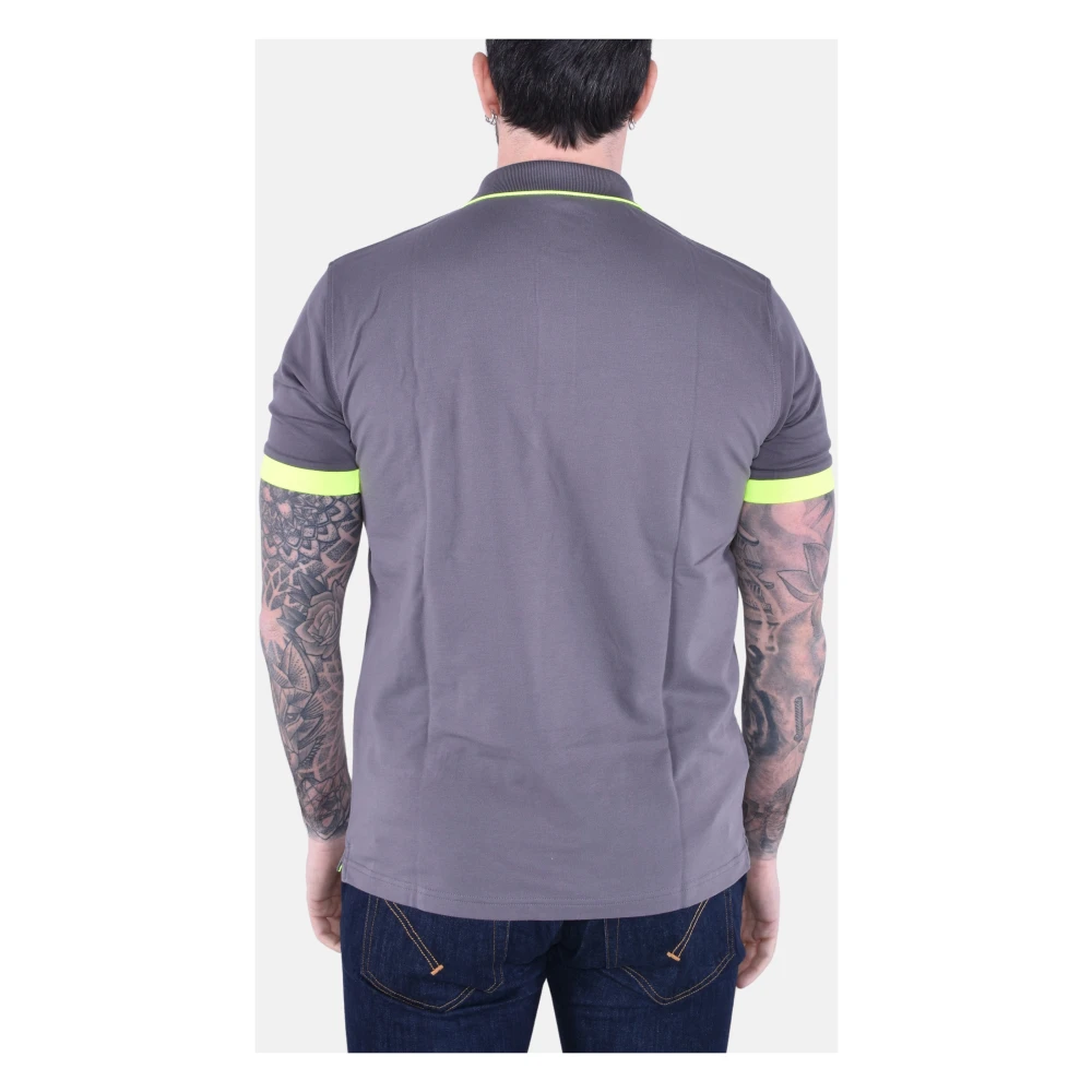 Sun68 Moderne Gestreept Poloshirt Korte Mouwen Gray Heren
