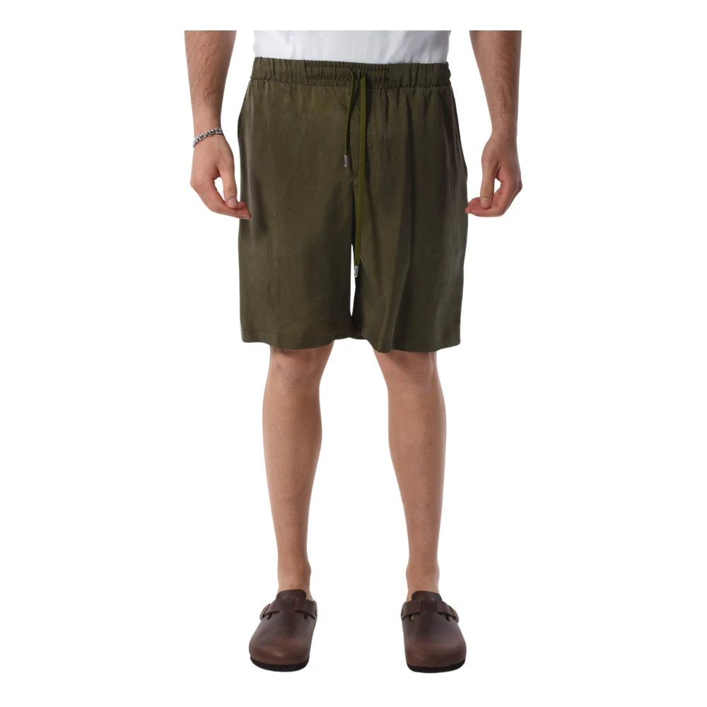 Costumein Cupro Bermuda Shorts met elastische taille Green Heren
