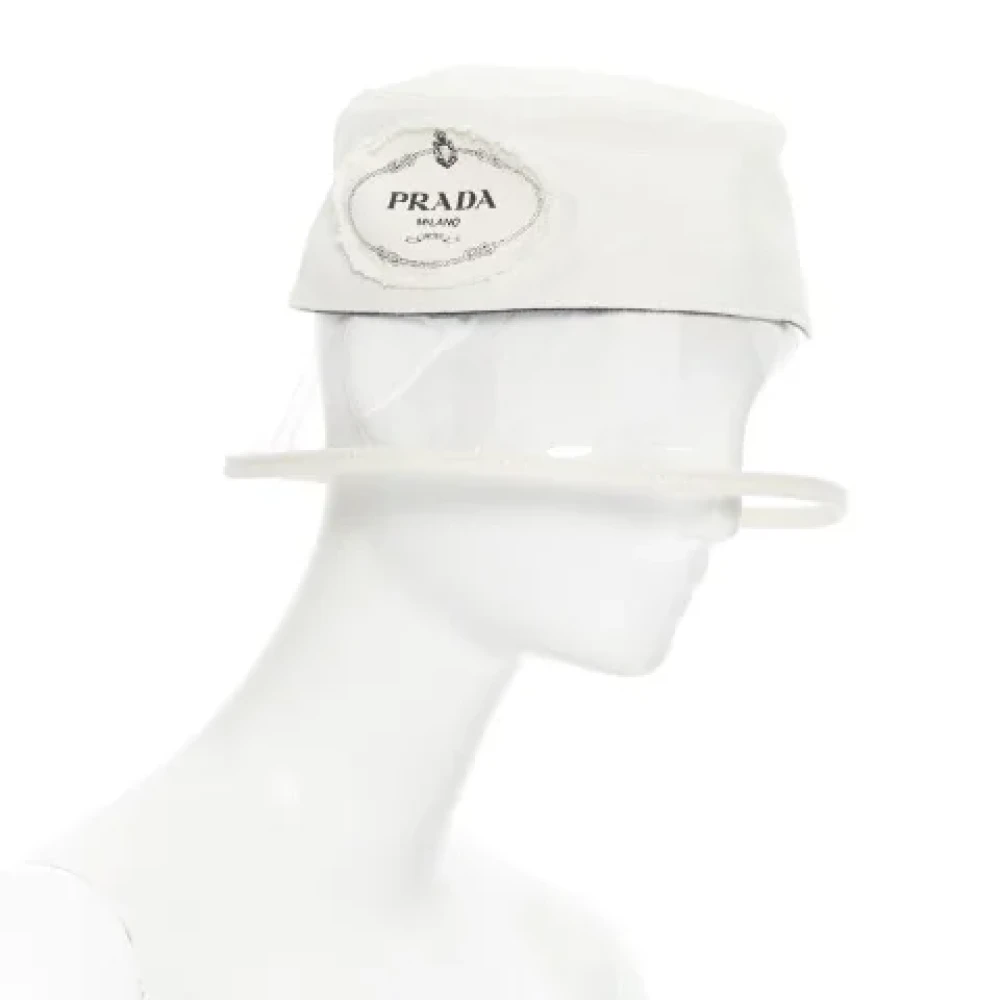 Prada Vintage Pre-owned Cotton hats White Dames