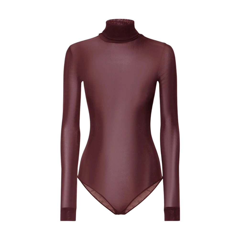 Maison Margiela Stijlvolle Turtleneck Body in Viscose Red Dames