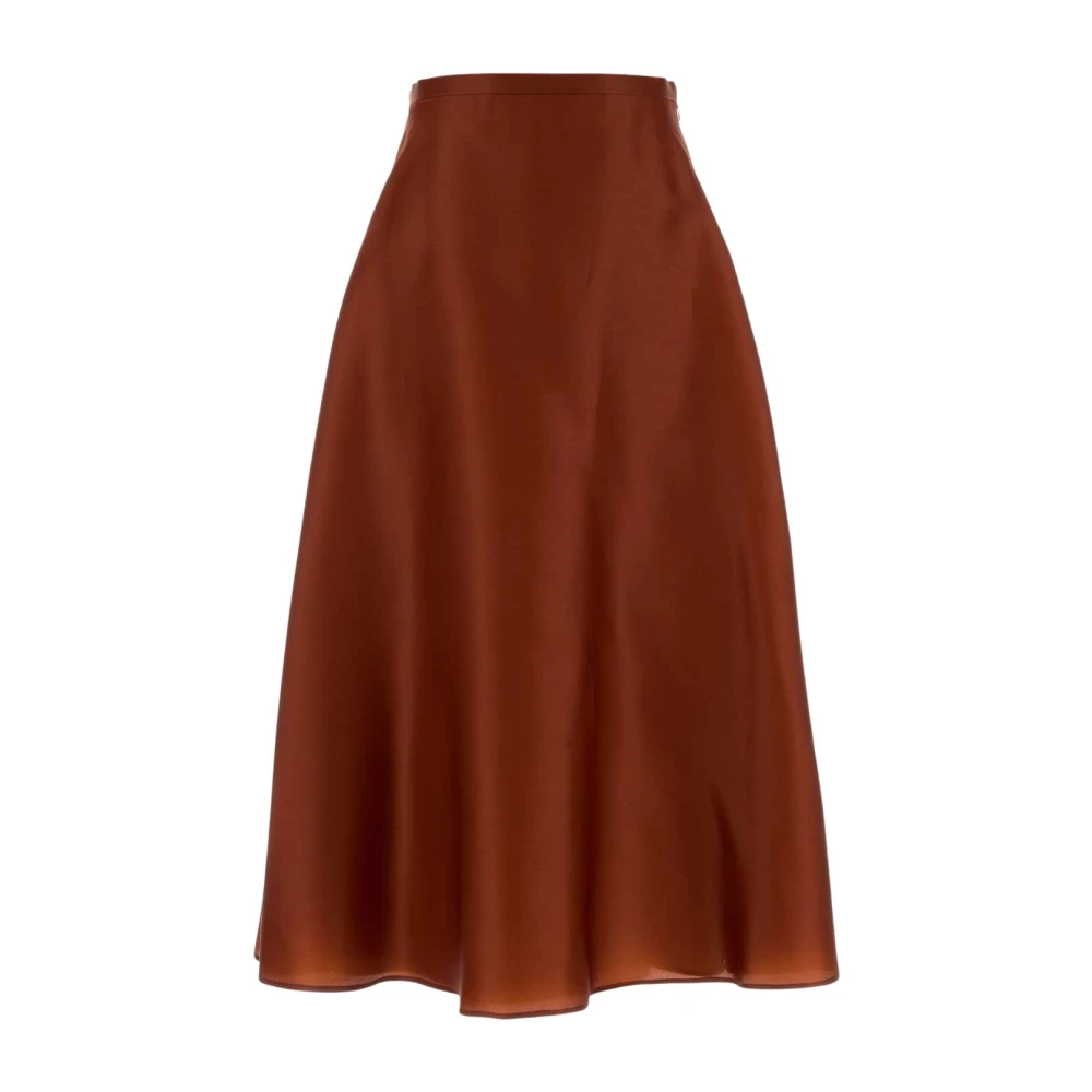 Alberta Ferretti Orange Flared Midi Skirt - Female - Midi Skirts - S - Skirts