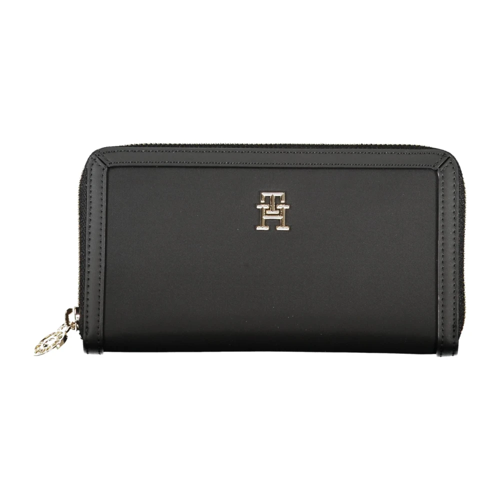 Tommy Hilfiger Damesportemonnee Zwart Polyester Ritssluiting Black Dames