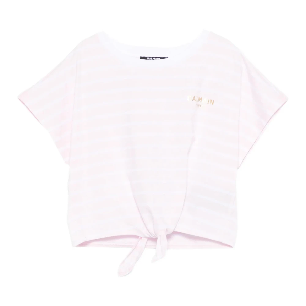 Balmain Women's Pink Crew Neck T-Shirt