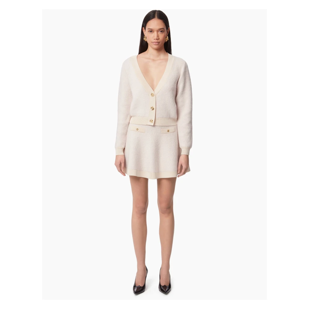 Nina Ricci Beige Mohair V-Neck Cardigan Beige Dames
