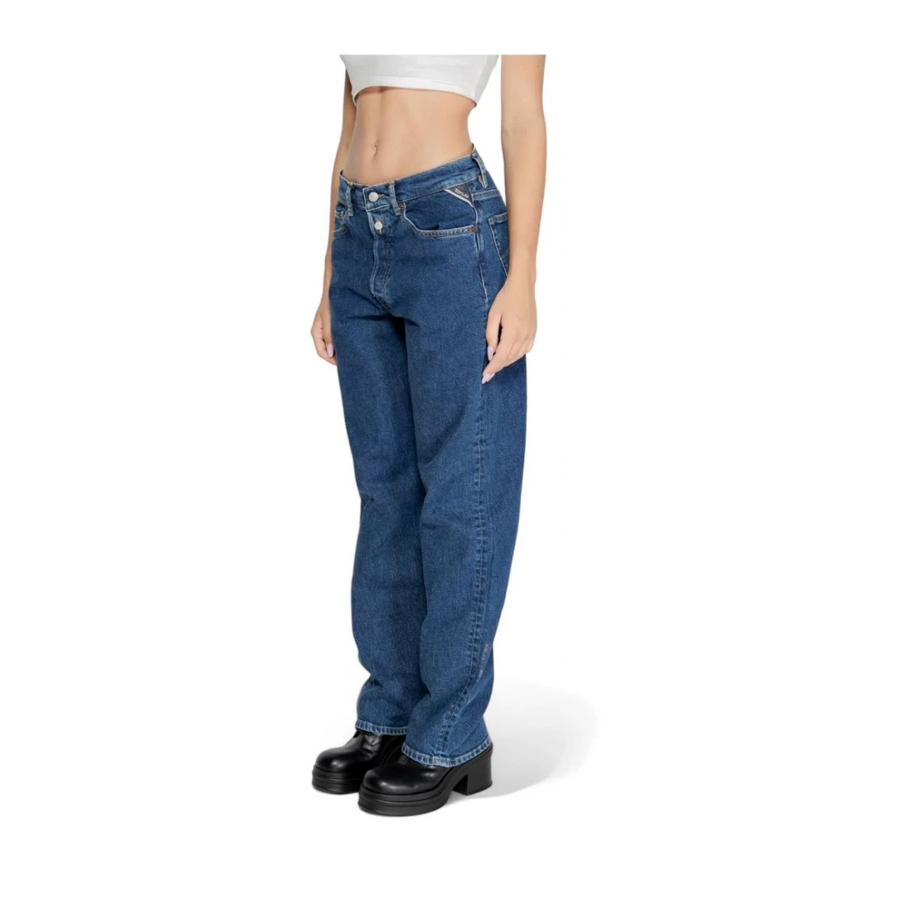 Replay Straight Jeans Blue Dames