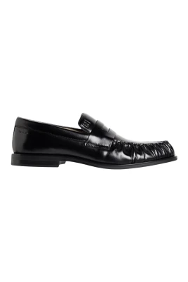 Theo Läderplisserade Penny Loafers