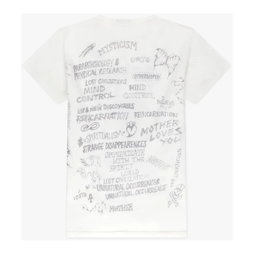 Mother Off-White Bedrukt Box T-Shirt White Dames